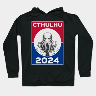 Cthulhu For President USA 2024 Election Red Blue Hoodie